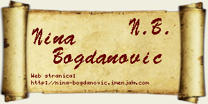 Nina Bogdanović vizit kartica